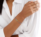 Artisan Crafted Sterling Silver Multi Gemstone Bracelet, 8"